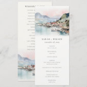 Programme de mariage paysage aquarelle Kauai Hawaï (Devant / Derrière)