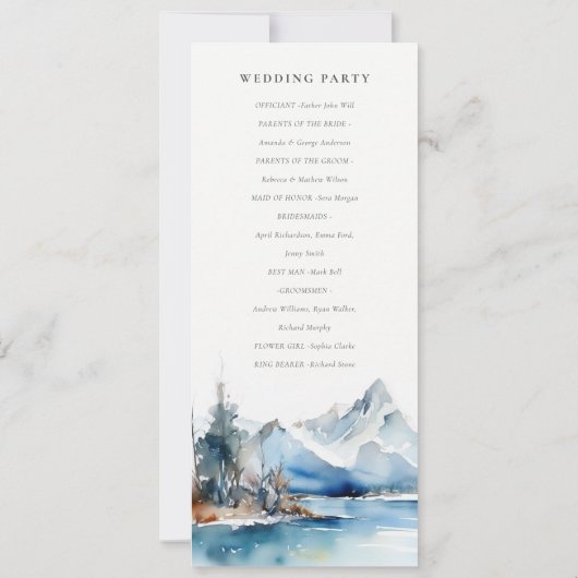 Programme de mariage paysager hivernal de Mountain (Dos)