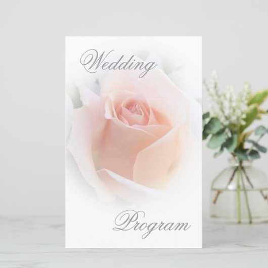 Programme de mariage Peach Pink Rosebud (Debout devant)