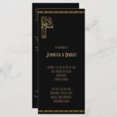 Programme de mariage Peacock Art Déco Noir et Or (Devant / Derrière)