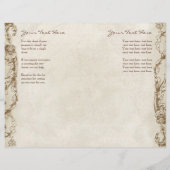 Programme de mariage Peacock & Etching vintage Int (Dos)