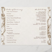 Programme de mariage Peacock & Etchings vintage (Dos)
