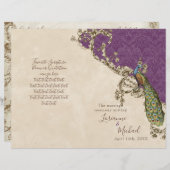 Programme de mariage Peacock & Etchings vintage (Devant / Derrière)