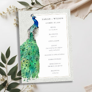 Programme de mariage Peacock Ornate Classy