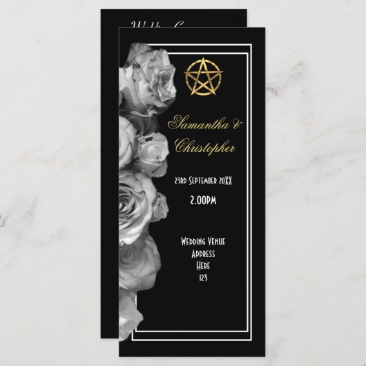 Programme de mariage pentacle pour sorcières (Devant / Derrière)