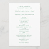 Programme de mariage Peppermint Papillons Coeur (Dos)