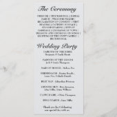 Programme de mariage personnalisé avec design flor (Dos)