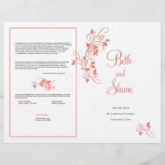 Programme de mariage personnalisé - Corail