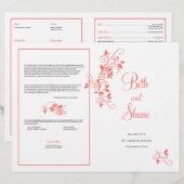 Programme de mariage personnalisé - Corail (Devant / Derrière)