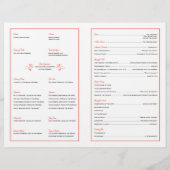 Programme de mariage personnalisé - Corail (Dos)