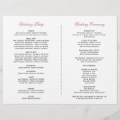 Programme de mariage personnalisé de l'aquarelle d (Dos)