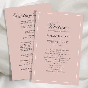 Programme de mariage personnalisé du script rose v