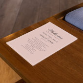 Programme de mariage personnalisé du script rose v