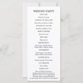 Programme de mariage personnalisé noir et blanc (Dos)