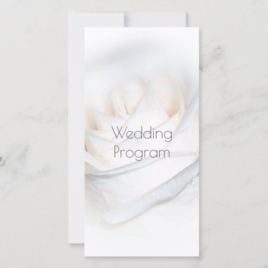 Programme de mariage personnalisé Rose blanche (Devant)