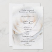 Programme de mariage personnalisé Rose blanche (Dos)