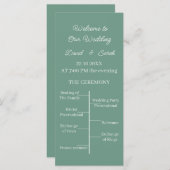 Programme de mariage personnalisé vert simple (Devant / Derrière)