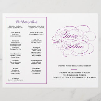 Programme de mariage personnalisé - Violet