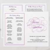 Programme de mariage personnalisé - Violet (Devant / Derrière)