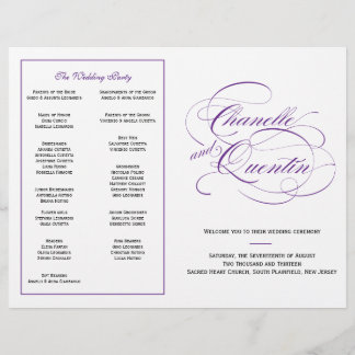 Programme de mariage personnalisé - Violet