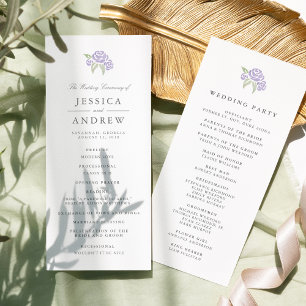 Programme de mariage Petite Bouquet   Lilac