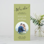 Programme de mariage photo élégant et moderne vert (Debout devant)