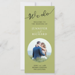Programme de mariage photo élégant et moderne vert