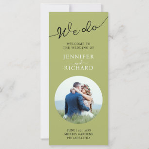 Programme de mariage photo élégant et moderne vert