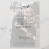 Programme de mariage photo élégant noir et blanc b (Dos)