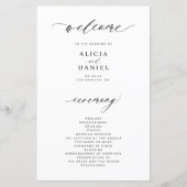 Programme de mariage photo élégant noir et blanc b (Devant)