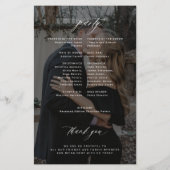 Programme de mariage photo élégant noir et blanc b (Dos)