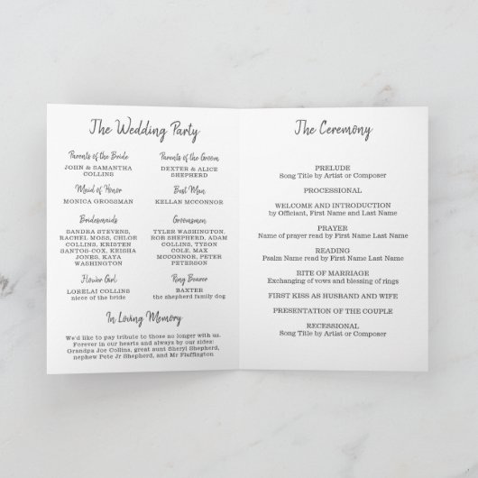 Programme de mariage photo en arc gris magnifique (Intérieur)