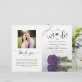 Programme de mariage photo et rose violette améthy (Debout devant)