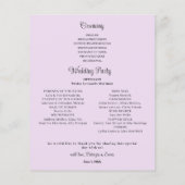 Programme de mariage photo lavande budget (Dos)