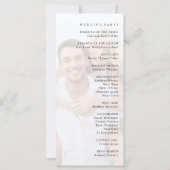 Programme de mariage photo minimaliste moderne (Dos)