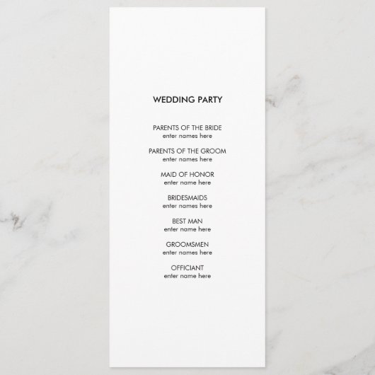 Programme de mariage photo moderne (Dos)