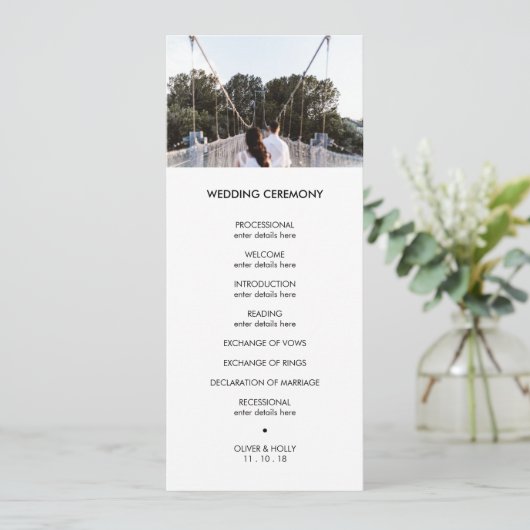 Programme de mariage photo moderne (Debout devant)