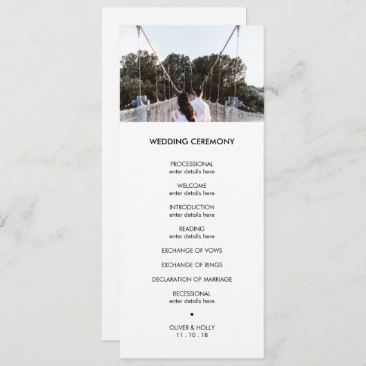 Programme de mariage photo moderne (Devant / Derrière)