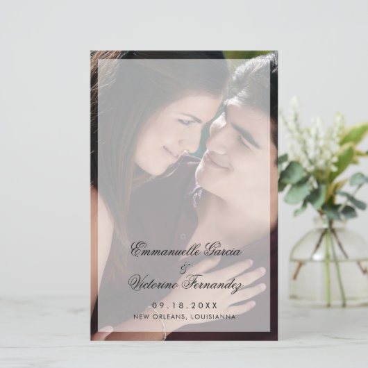 Programme de mariage photo moderne et élégant (Debout devant)