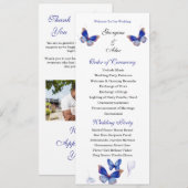 Programme de mariage photo modifiable bleu minimal (Devant / Derrière)