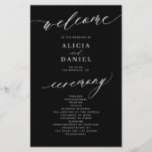 Programme de mariage photo noir élégant budget (Devant)