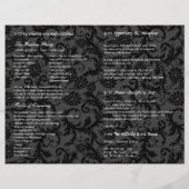 Programme de mariage photo noir gris & damas rouge (Dos)