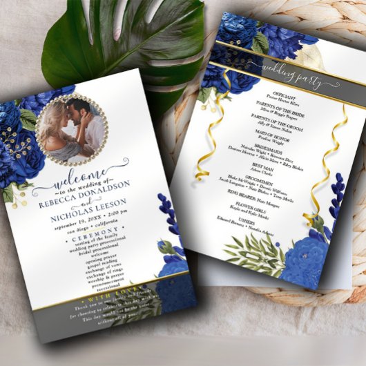 Programme de mariage photo personnalisé de fleurs 