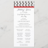 Programme de mariage photo Red Grey Chevron (Dos)
