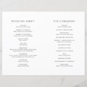 Programme de mariage photo simple moderne (Dos)