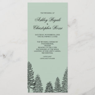 Programme de mariage, Pin Rustique - Vert