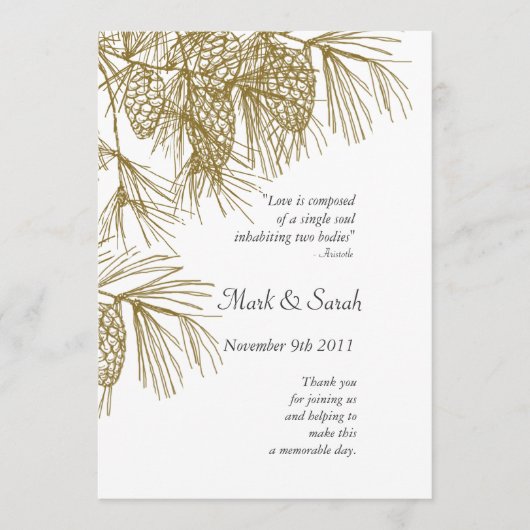 Programme de mariage Pine Boughs (Devant)