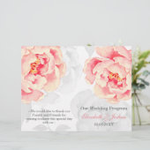 Programme de mariage Pink Peony Bifold (Debout devant)