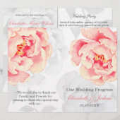 Programme de mariage Pink Peony Bifold (Devant / Derrière)