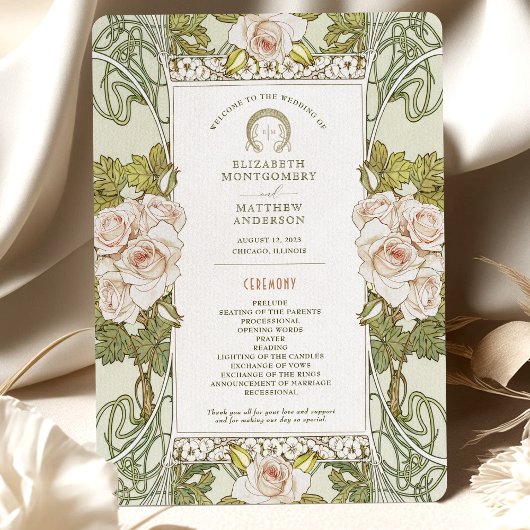 Programme de mariage Pink Roses Nouveau